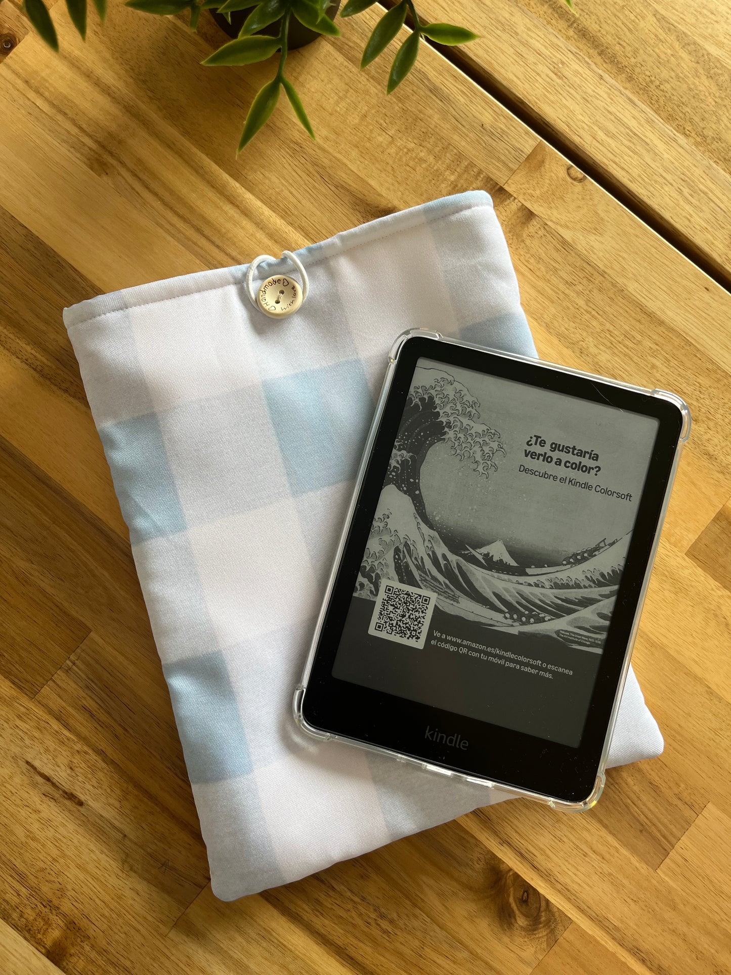 Funda de Libro o Kindle Cuadrados azules – Protege con estilo